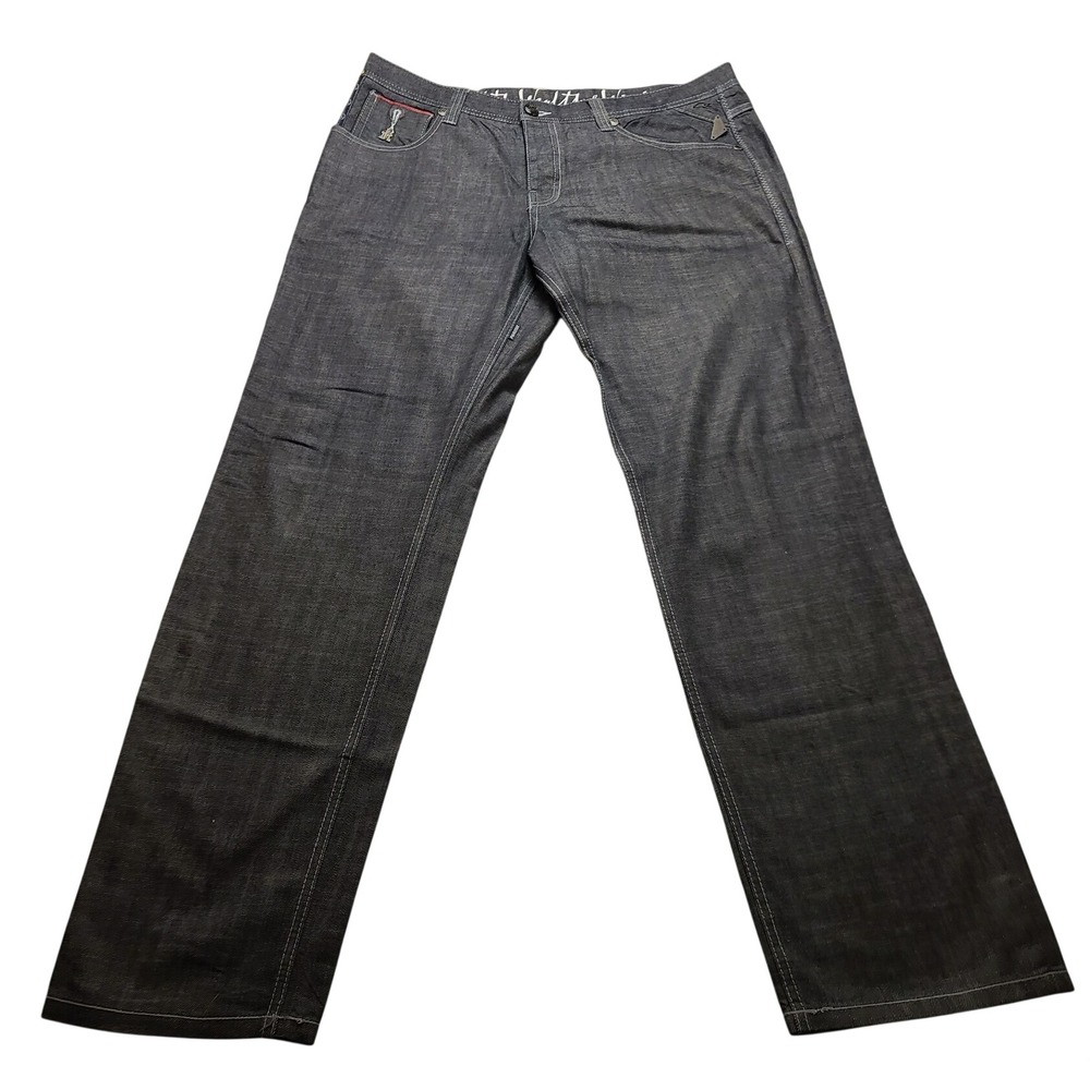 Parish Nation Men's Raw Denim Jeans Dark Wash Contrast Stitch Pants Size 38 NWOT